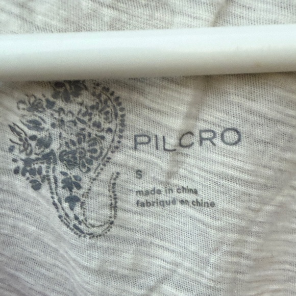 Anthropologie Pilcro Pink and Cream deep V-Neck Long Sleeve Top S - Picture 3 of 5